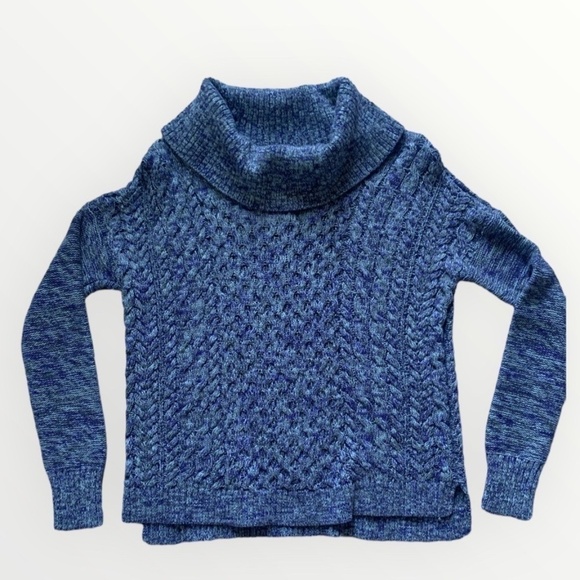 American Eagle Outfitters Heather Blue Knit Cowl Neck Sweater in M - Picture 2 of 9